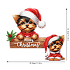 (US Local)DIY Xmas Diamond Painting Wooden Door Decoration for Feiend Gifts (Santa Puppy)