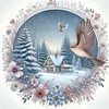 (Multi-Style)Winter Scenery-11CT Stamped Cross Stitch 40*40cm/15.75*15.75in