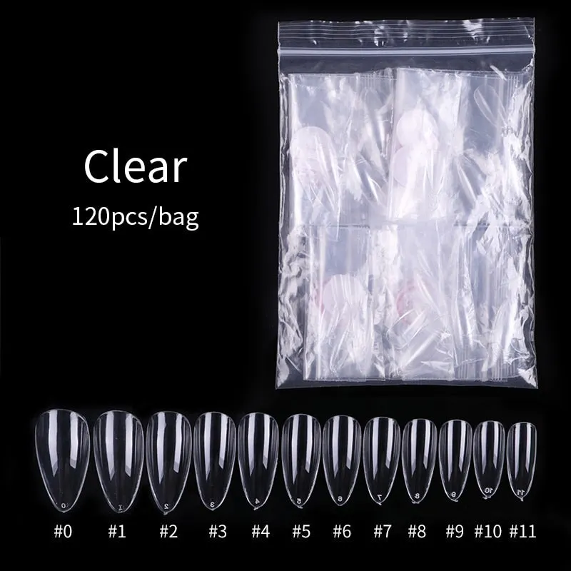 120Pcs False Full Nail Tips Quick Building Mold Tips Nail Dual Forms Finger Extension Nail Art UV extension Easy Find Nail Tools-Nail Inspo