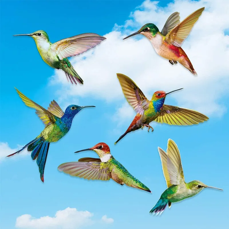Hummingbird Static Glass Film Window Sticker French windows Anti-collision Sticker Decorative paintings PVC Removable 8pcs