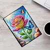 (US Local)DIY Special Shaped Butterfly Rose 50 Pages Diamond Painting Notebook Kit