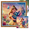 Princess Belle And Stitch - 11CT Stamped Cross Stitch - 40*40cm - Disney