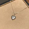 Retro Palace Style Brushed Heart Necklace Niche High-End Design Light Luxury Diamond Inlaid Exquisite Temperament Female Clavicle Necklace