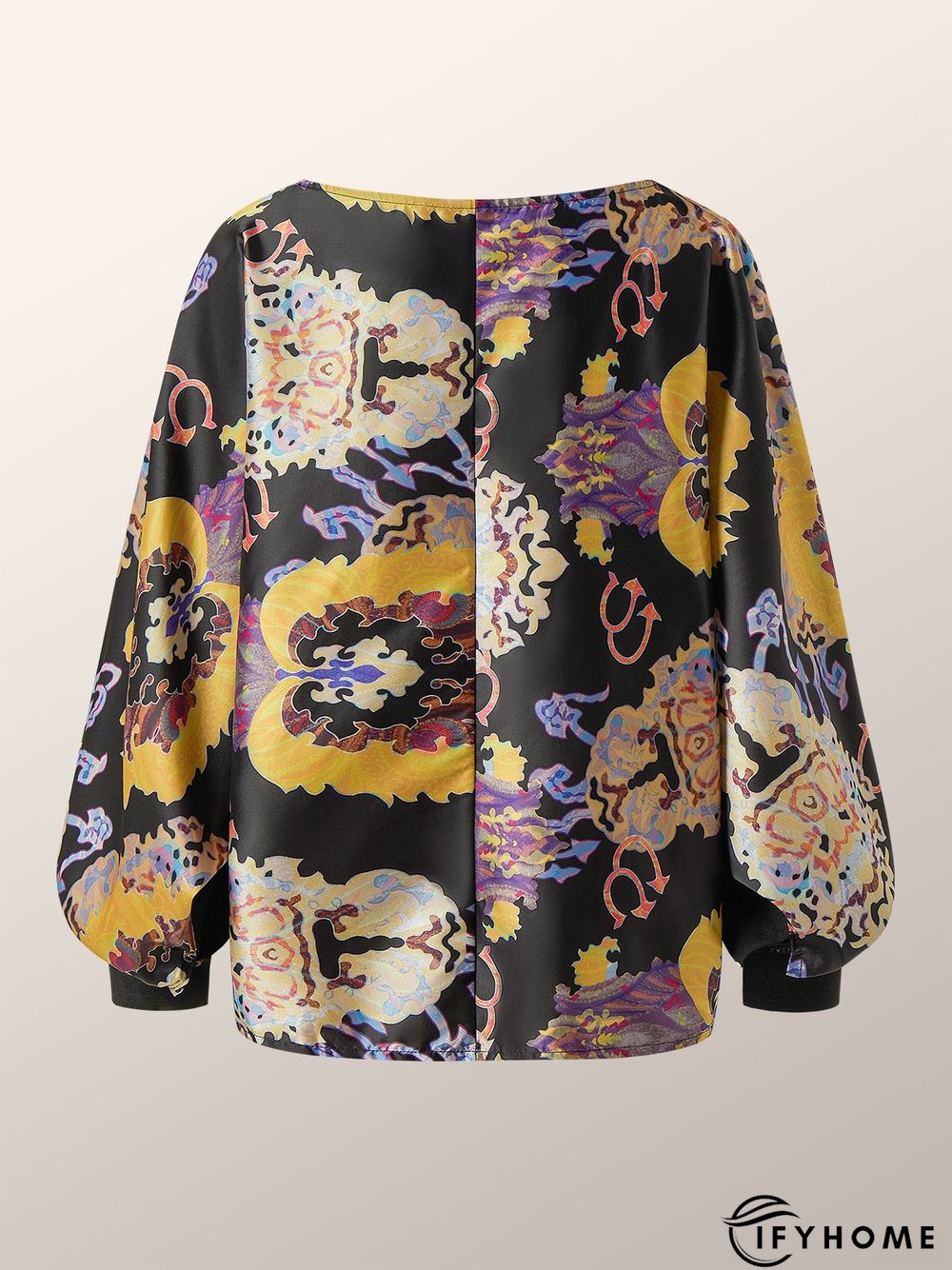 Long sleeve Boat Neck Loose Blouse | IFYHOME