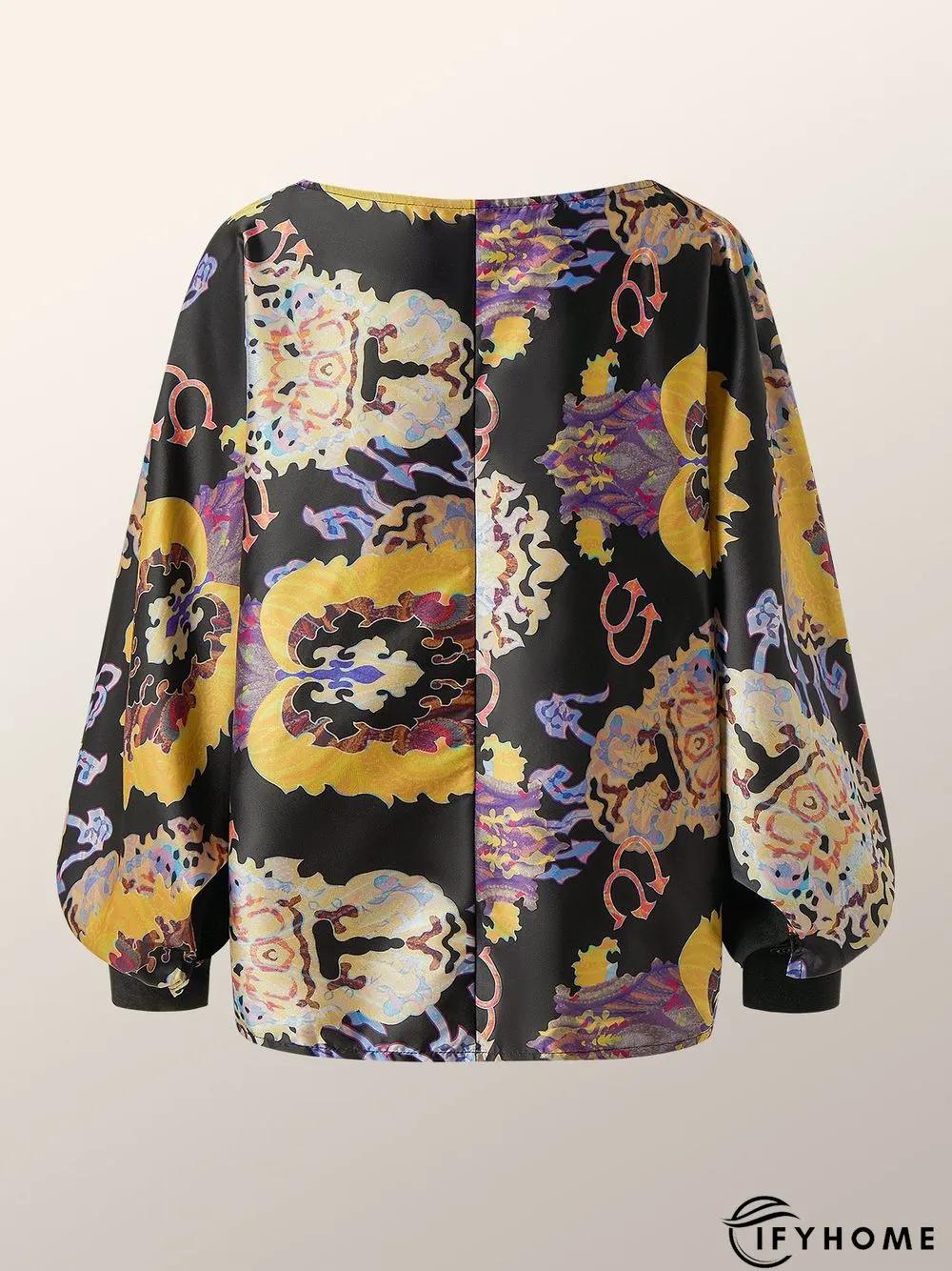 Long sleeve Boat Neck Loose Blouse | IFYHOME