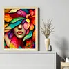 (Big Size)Color Half Face Girl - 11CT Stamped Cross Stitch - 50*60cm