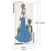 Diamond Painting-DIY Full Round Drill Blue Dress Lady (30*60cm)