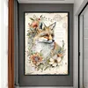 (Big Size) Vintage Poster Fox - 11CT Stamped Cross Stitch 40*60cm/15.75*23.62in（Poster Cross stitch）