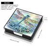 Leather Dragonfly Diamond Painting Notecard Box Rhinestones Post It Dispenser