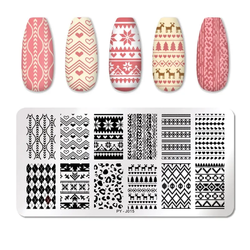 PICT YOU Nail Stamping Plates Flower Plant Pattern Nail Art Plate Stencil Stainless Steel Line Pictures Theme Image Plates Mold-Nail Inspo