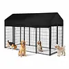 [US Local Warehouse] Outdoor Secure Wire Crate Kennel Anti-Rust Metal Dog Cage for Medium Small Dogs