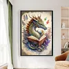 (Big Size) Dragon Reading Book - 11CT Stamped Cross Stitch 40*60cm/15.75*23.62in