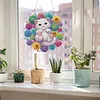 Succulent Bush White Cat Double Sided - 5D DIY Pendant
