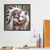 Peinture diamant drill rond enfant indien-40*40cm