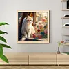 Cats And Flowers On Windowsill- 18CT Stamped Cross Stitch 30*30cm/11.81*11.81in