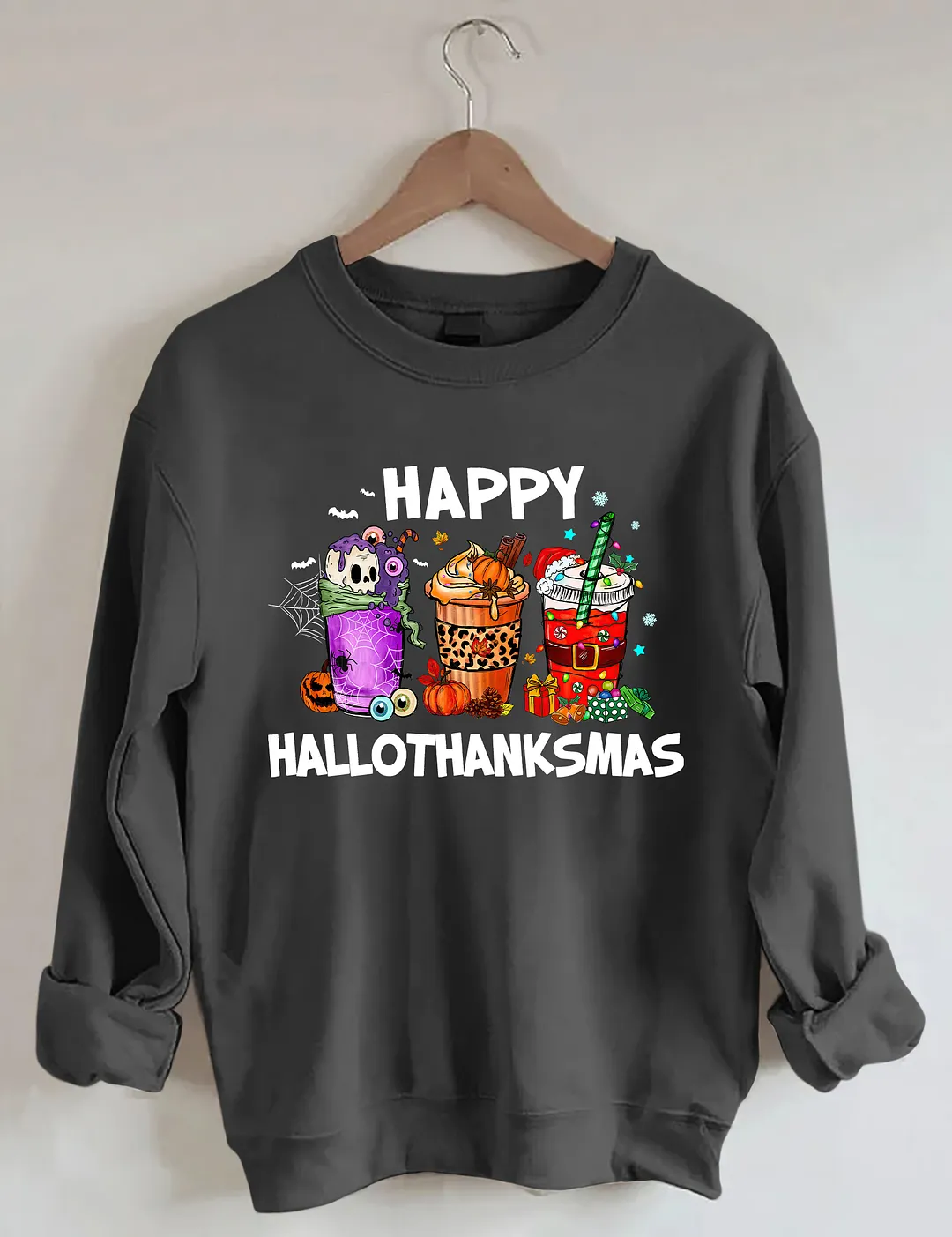 Happy Hallothanksmas Coffee Sweatshirt