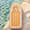 Inflatable Pool Float with Clear Window Summer Swimming Equipment (Yellow)