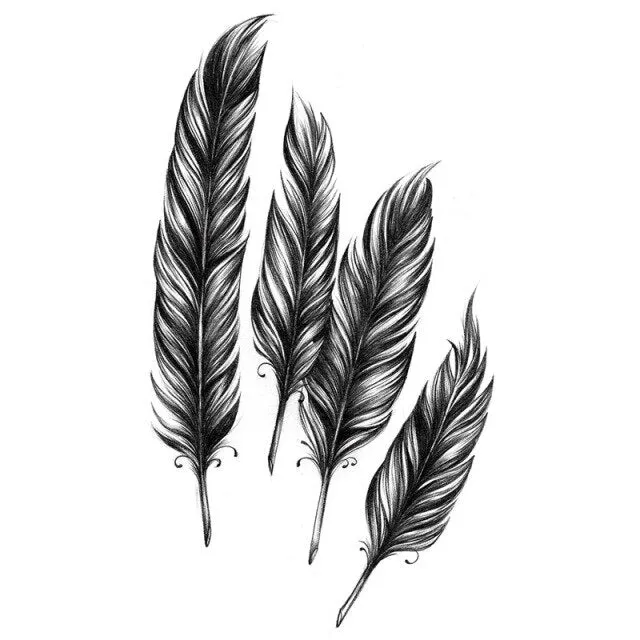 Waterproof Temporary Tattoo Stickers Butterfly Tiger Feather  Design Tattoo Children Black Body Art Fake Tattoos for Men Women