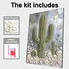 Cactus DIY Pearl Painting Kit with Frame 30x40cm Pearl Gem Paintings Picture Arts Craft for Adults Beginners Gift Home Wall Decor