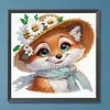 >SALE<5D DIY Partial Special Shaped Drill Diamond Painting Flowers and Fox 30x30cm