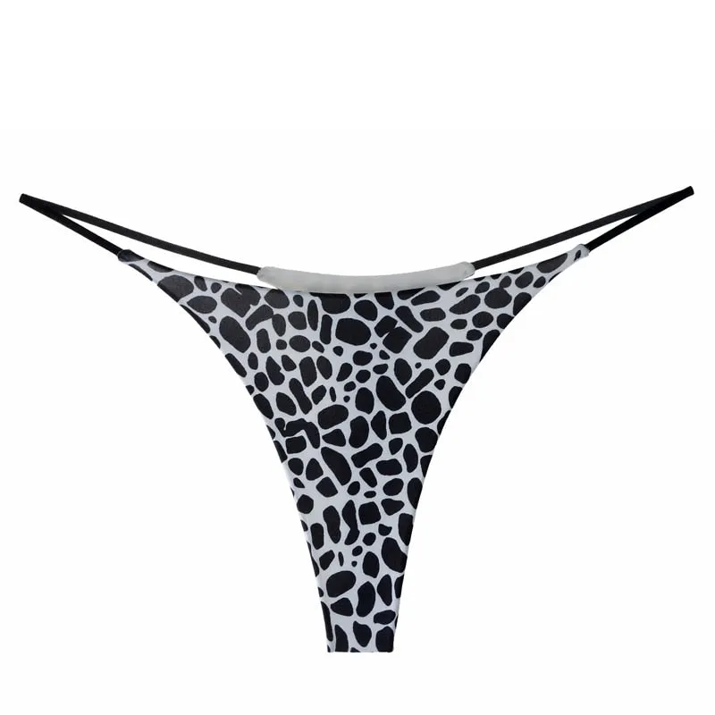 Comfort Breathable Seamless Thong Lingerie Sexy Low Waist Panties Women G Strings Fashion Leopard Intimates Underwear Christmas