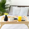DIY Diamond Painting Wooden Tray Food Tray  with Folding Legs Living Room Decoration Donut Wooden Tray Kit(Abstract Leaf)
