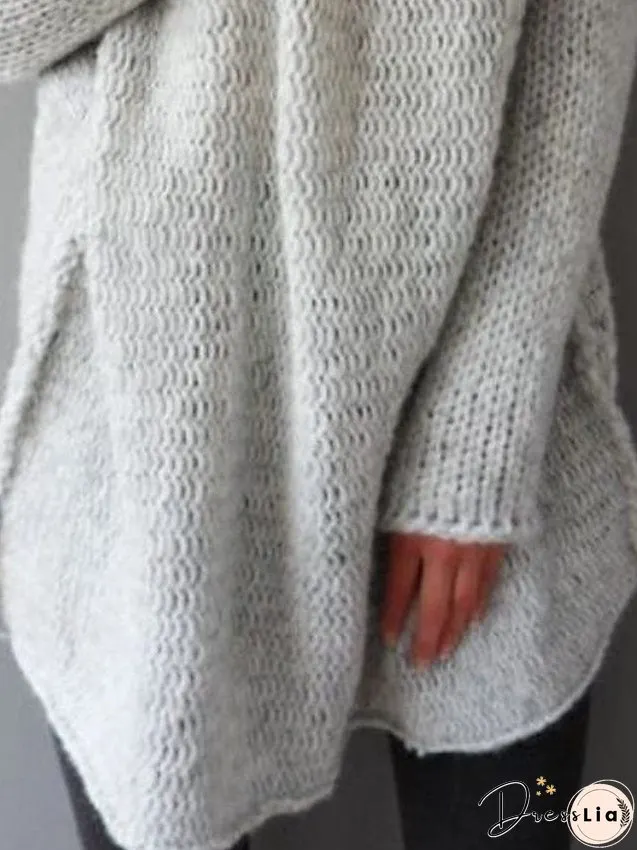 Cozy Crochet Knit Turtleneck Sweater for Women