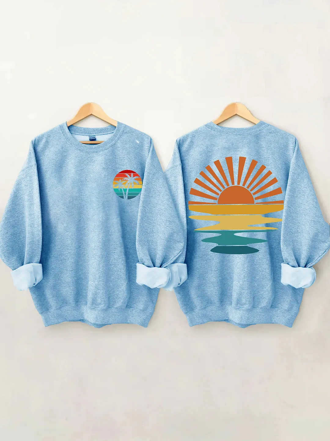 Retro Sunset Rays Wavy Sweatshirt