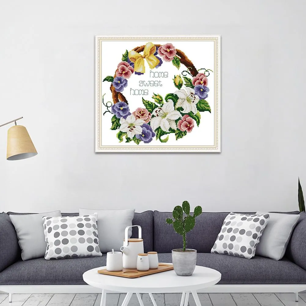 14ct Stamped Cross Stitch - Flowers (35*33cm)