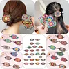 5pcs DIY Handmade Creative Mandala Pattern Wooden + PU Leather Daily Wear Hair Accessories Hair Clips Diamond Painting Artwork Kits
