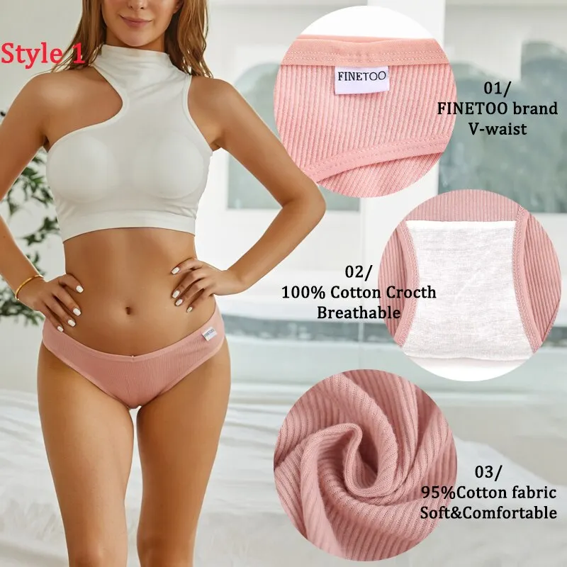 Billionm Women Cotton Panties Sexy V-Waist Briefs Soft Underwear Girl Panty Female Breathable Intimates Lingerie Large Size M-4XL