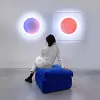 Modern simple living room round square creative wall lamp designer bedroom corridor aisle decorative painting full moon art wall lamp