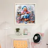 Happy Old Lady - 11CT Stamped Cross Stitch - 45*45cm