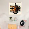 (Stamped/Counted) Guitar Landscape Silhouette-11CT/14CT Cross Stitch 40*40cm