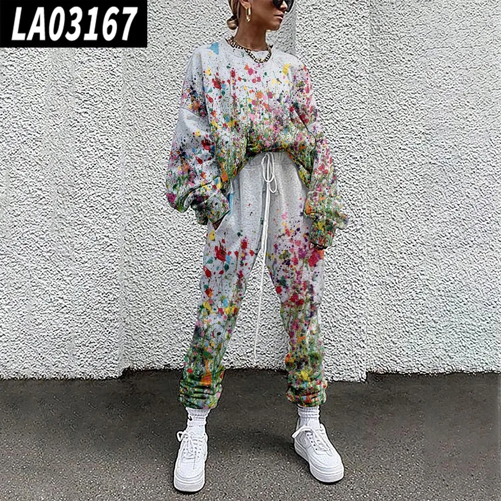 2021 New Women's Digital Printed Grass Pattern Suit Autumn and Winter Clothing