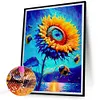 >SALE<5D DIY Full Round Drill Diamond Painting Fluttering Sunflower Home Decor 30x40cm