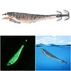 Luminous Wood Shrimp Fishing Lure Steel Wire Squid Jig Shrimp Bait for Saltwater