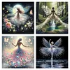 4 PCS Girl - Full Embroidery 3 Strands 11CT Stamped Cross Stitch - 45*45CM