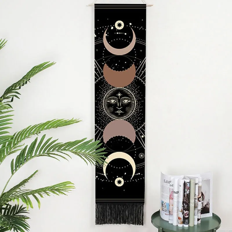 Lifelike Snake Wall Hanging Phase Tapestry Bohemia Tarot Tassel Tapestry Boho Mandala Art Tapestries For Bedroom Office Decor