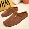 Unisex Winter Wool Casual Warm Anti-Slip Lazy Half-Slipper Shoes