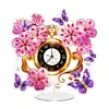 (US Local)Acrylic Special Shape Flower Butterfly Diamond Painting Clock Ornaments Kit