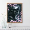 >SALE<DIY Full Round Drill Diamond Painting 5D Black Cat Poster Kit (NH2054)