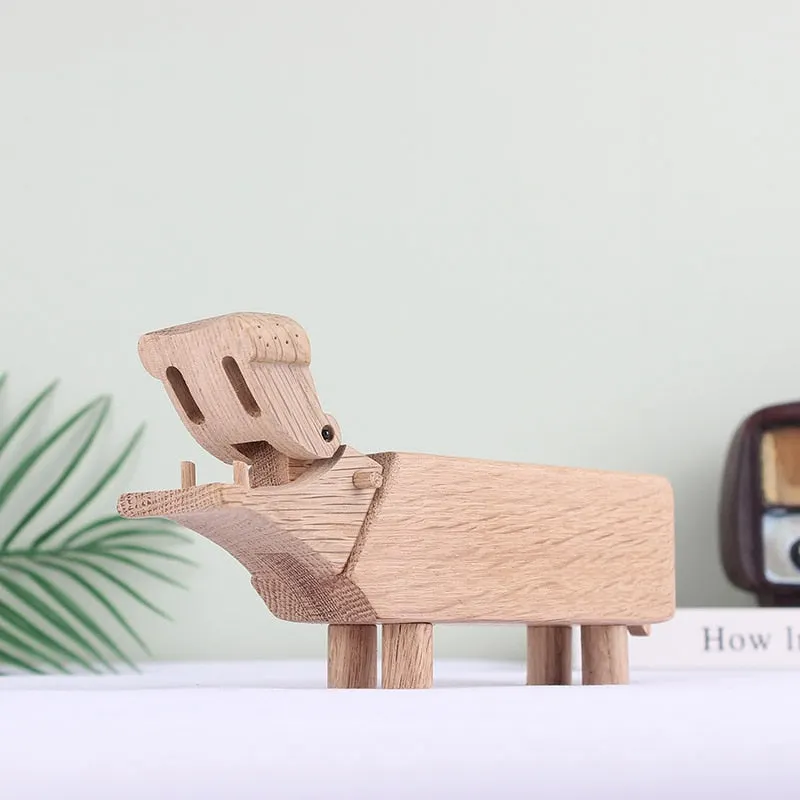 Denmark birthday gifts crafts ornaments wooden toy Hippo pure wood Handmade spot birthday gift Home Decor Figurines