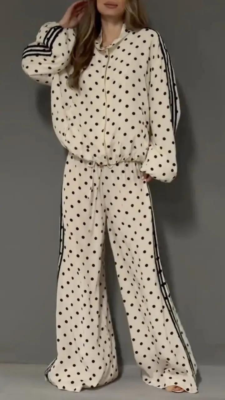 Polka Dot Tracksuit Set