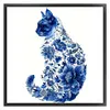 Blue And White Porcelain Cat-11CT Stamped/Counted Cross Stitch 40*40cm/15.75*15.75in
