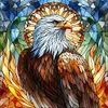 Glass Painting Eagle-11CT Stamped Cross Stitch 45*45cm/17.72*17.72in