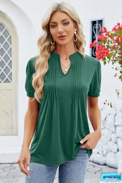 Notched Short Sleeve T-Shirt