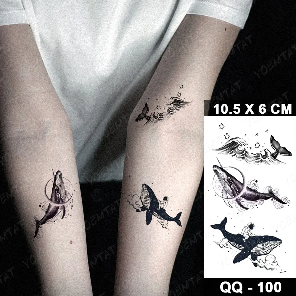 Waterproof Temporary Tattoo Sticker Small Lines Flowers Flash Tatoo Geometry Hand Arm Wrist Fake Tatto For Body Art Women Child