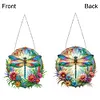 5D Diamond Painting  Double Sided Effect Stained Glass Panel Decorative Home Garden Decoration Hanging Kit(Dragonfly)