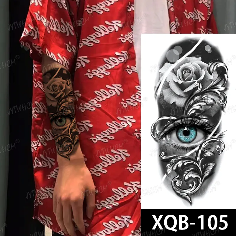 Sdrawing Hot Water Transfer Fake Tattoo Waterproof Temporary Tattoo Sticker For Men Women Wolf Arm Neck Tattoo Flash Tattoo Sleeve